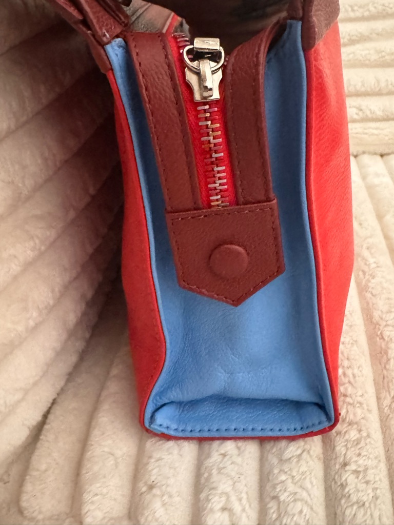 Min & Mon Colorblock Red Leather Crossbody With Octopus Yellow Charm — image 5 of 8